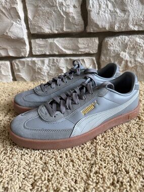 PUMA Men’s 9.5 Shoes Club II Era Gray Suede Leather Gum Sole Sneakers EUC